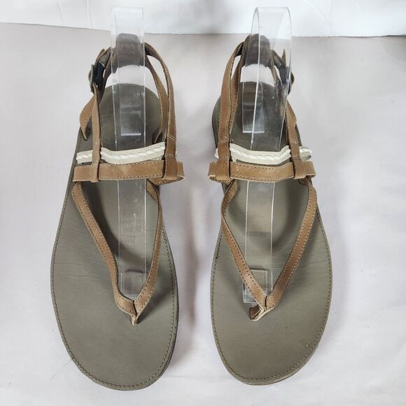 Chaco Bronze‎ Maya li Leather Slingback Thong Sandals Java Brown Women's 8 - Picture 1 of 10